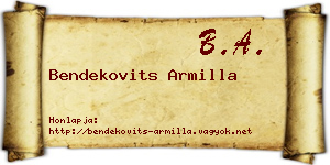 Bendekovits Armilla névjegykártya
